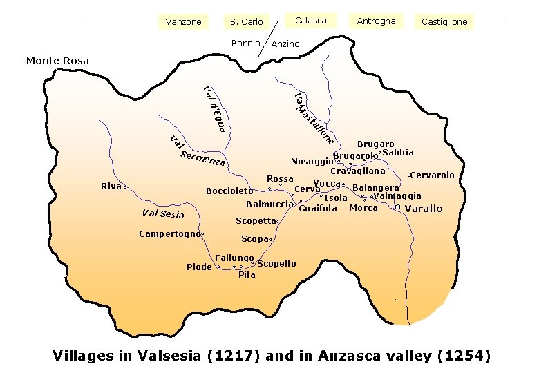 Vanzone Calasca S. Carlo Bannio Antrogna Castiglione Anzino Monte Rosa ne lo al ua