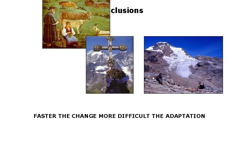 Conclusions FASTER THE CHANGE MORE DIFFICULT THE ADAPTATION 