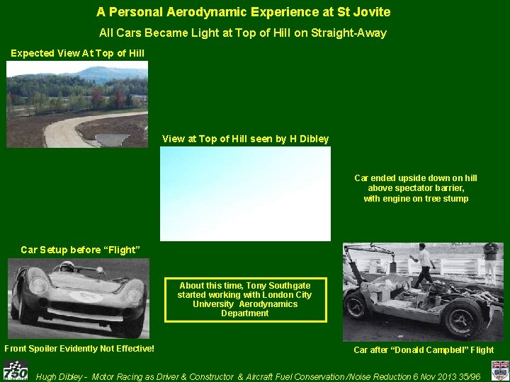 A Personal Aerodynamic Experience at St Jovite All Cars Became Light at Top of