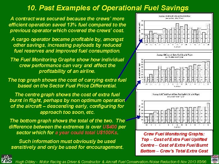 10. Past Examples of Operational Fuel Savings A contract was secured because the crews’