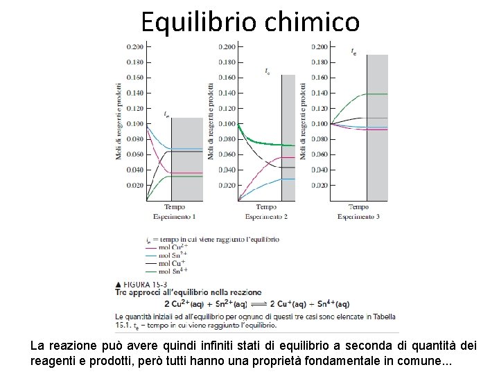 Equilibrio chimico La reazione può avere quindi infiniti stati di equilibrio a seconda di