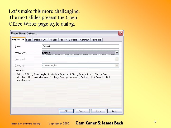 Let’s make this more challenging. The next slides present the Open Office Writer page