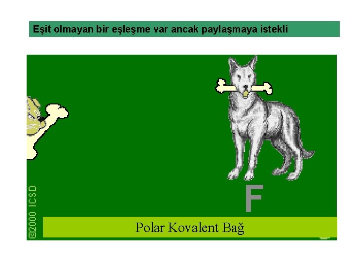 Eşit olmayan bir eşleşme var ancak paylaşmaya istekli Polar Kovalent Bağ 