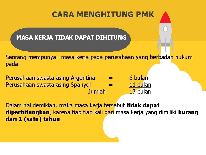 CARA MENGHITUNG PMK MASA KERJA TIDAK DAPAT DIHITUNG Seorang mempunyai masa kerja pada perusahaan