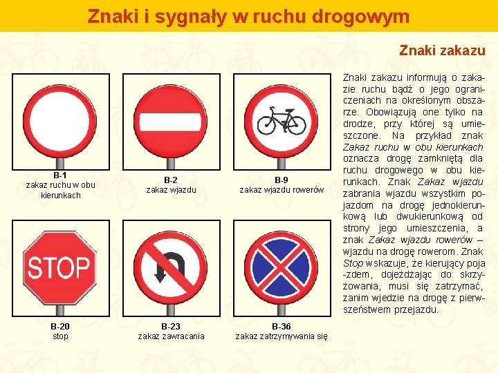 Znaki i sygnały w ruchu drogowym Znaki zakazu B-1 zakaz ruchu w obu kierunkach