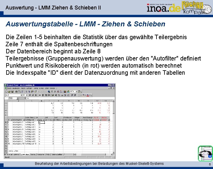 Auswertung - LMM Ziehen & Schieben II Auswertungstabelle - LMM - Ziehen & Schieben