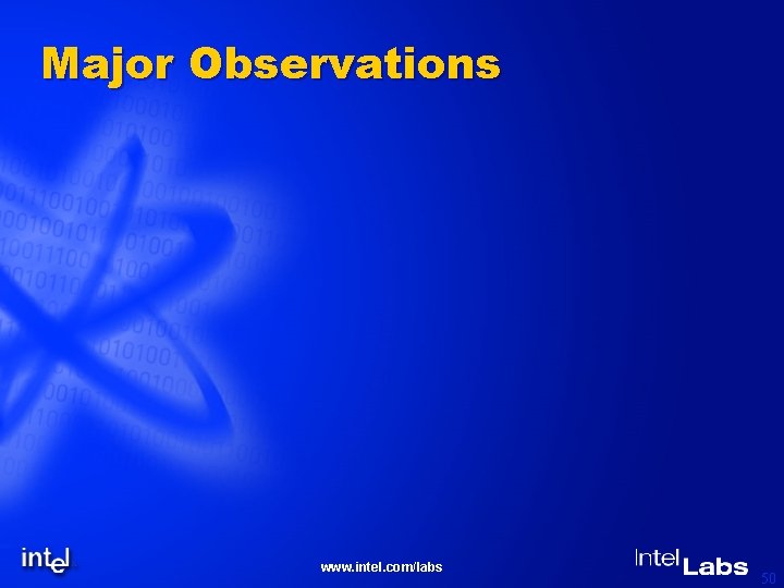 Major Observations www. intel. com/labs 50 