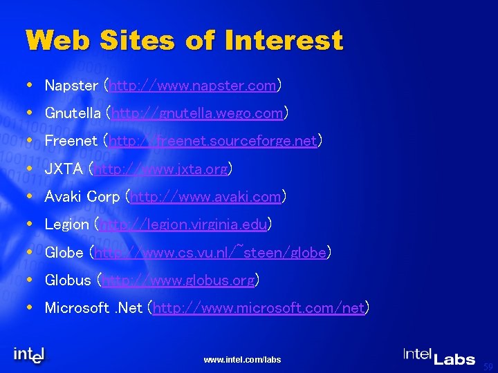 Web Sites of Interest Napster (http: //www. napster. com) Gnutella (http: //gnutella. wego. com)