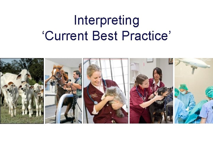 Interpreting ‘Current Best Practice’ 