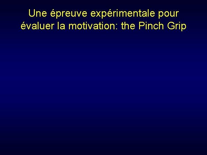 Une épreuve expérimentale pour évaluer la motivation: the Pinch Grip 