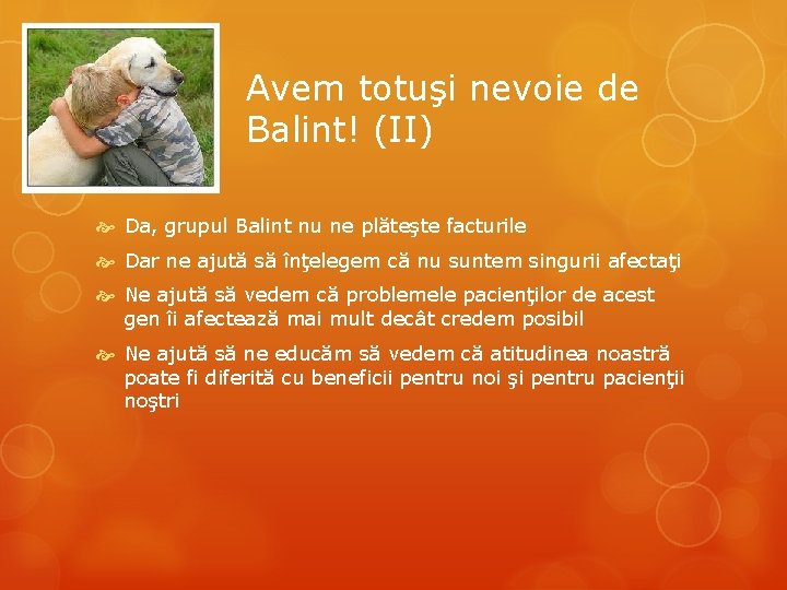 Avem totuşi nevoie de Balint! (II) Da, grupul Balint nu ne plăteşte facturile Dar