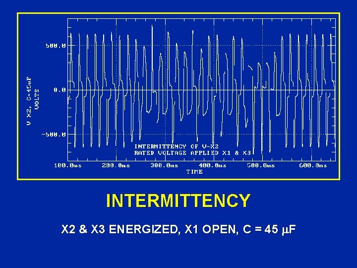 INTERMITTENCY X 2 & X 3 ENERGIZED, X 1 OPEN, C = 45 F