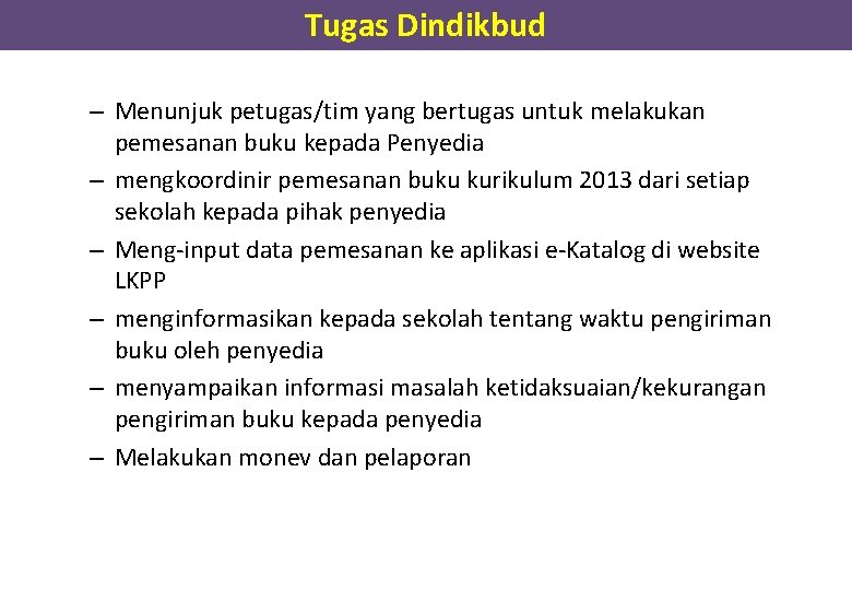 Tugas Dindikbud – Menunjuk petugas/tim yang bertugas untuk melakukan pemesanan buku kepada Penyedia – Tugas Dindikbud – Menunjuk petugas/tim yang bertugas untuk melakukan pemesanan buku kepada Penyedia –