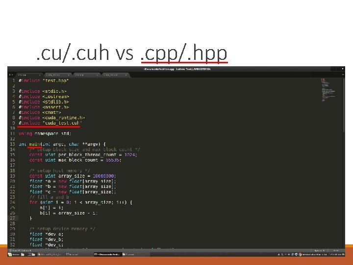 . cu/. cuh vs. cpp/. hpp 