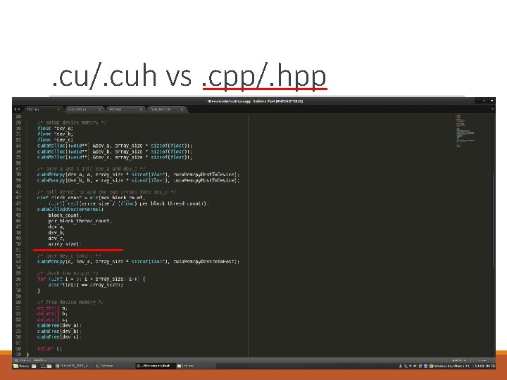 . cu/. cuh vs. cpp/. hpp 