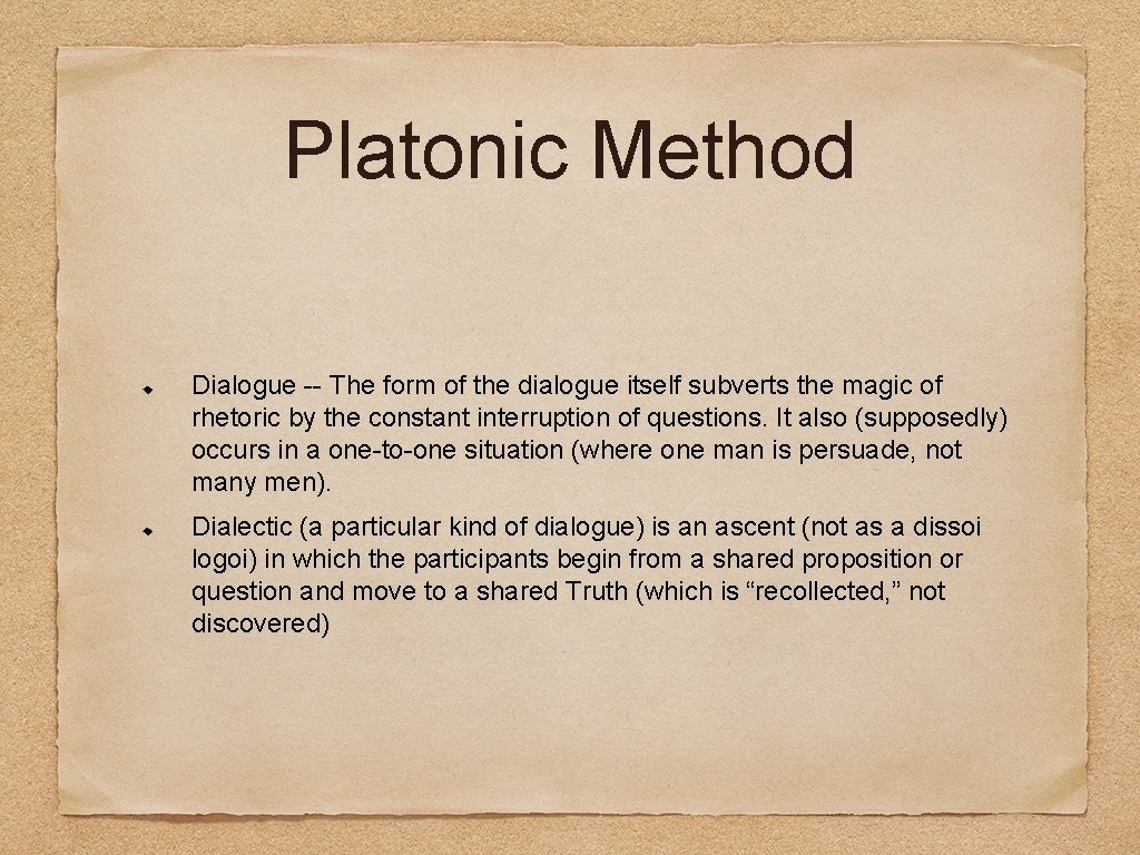 Platonic Method Dialogue -- The form of the dialogue itself subverts the magic of
