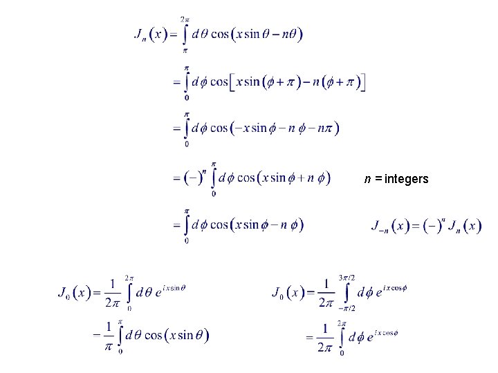 n = integers n = integers