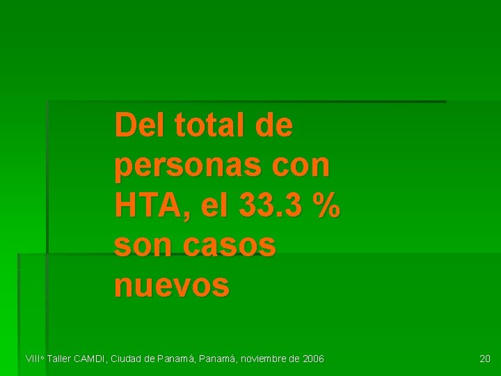 Del total de personas con HTA, el 33. 3 % son casos nuevos VIIIo