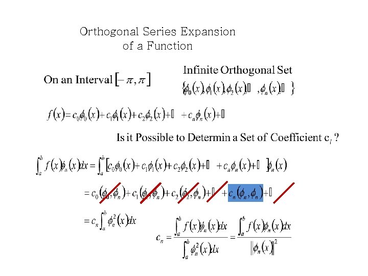 Orthogonal Series Expansion of a Function 