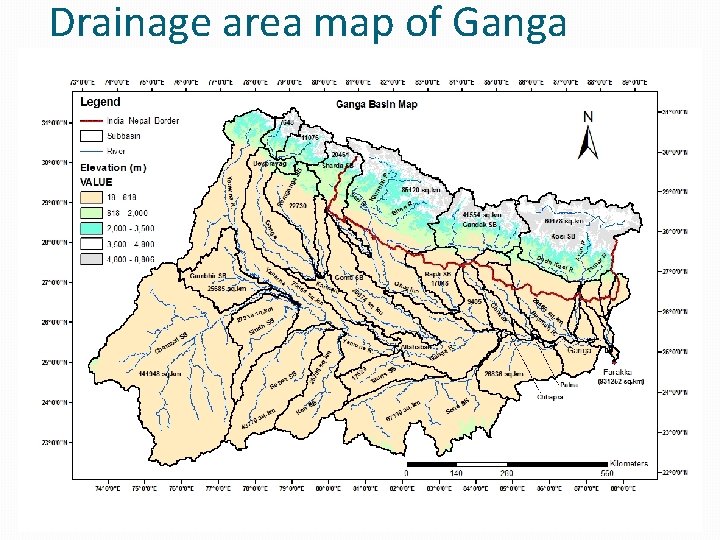 Drainage area map of Ganga 