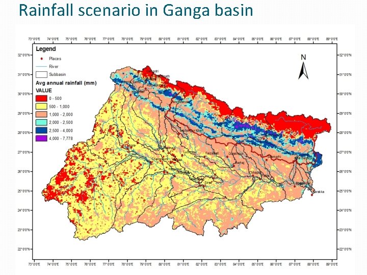 Rainfall scenario in Ganga basin 