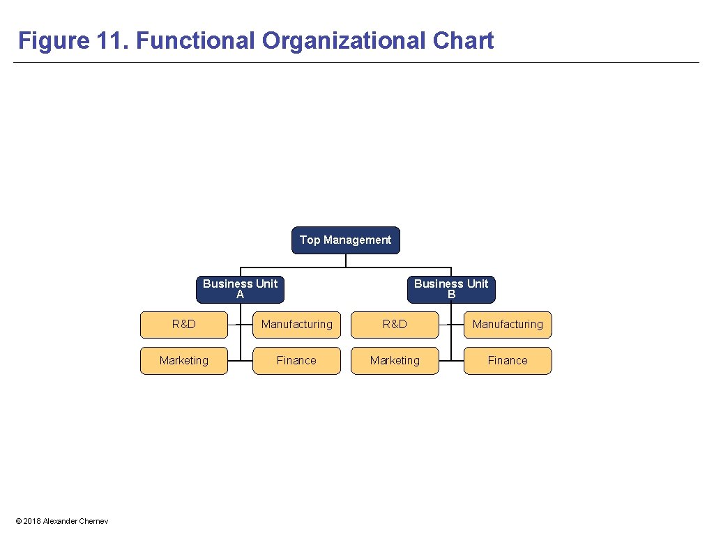 Figure 11. Functional Organizational Chart Top Management Business Unit A © 2018 Alexander Chernev