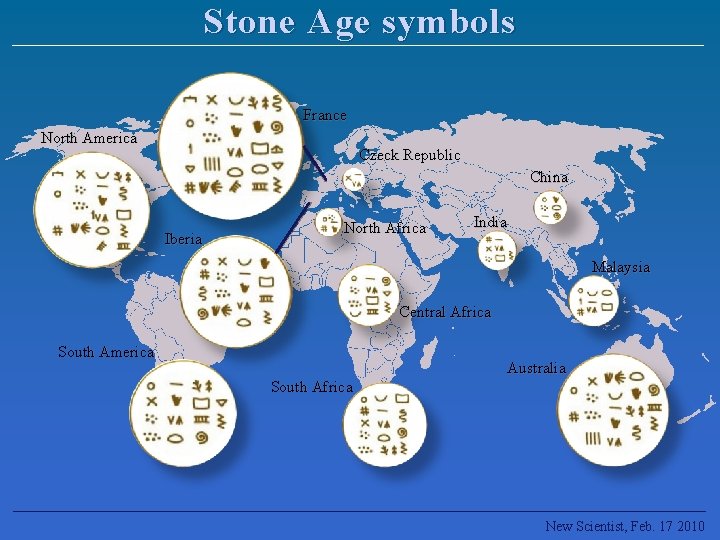 Stone Age symbols France North America Czeck Republic China Iberia North Africa India Malaysia