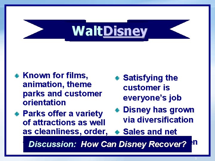c Walt Disney Known for films, Satisfying the animation, theme customer is parks and