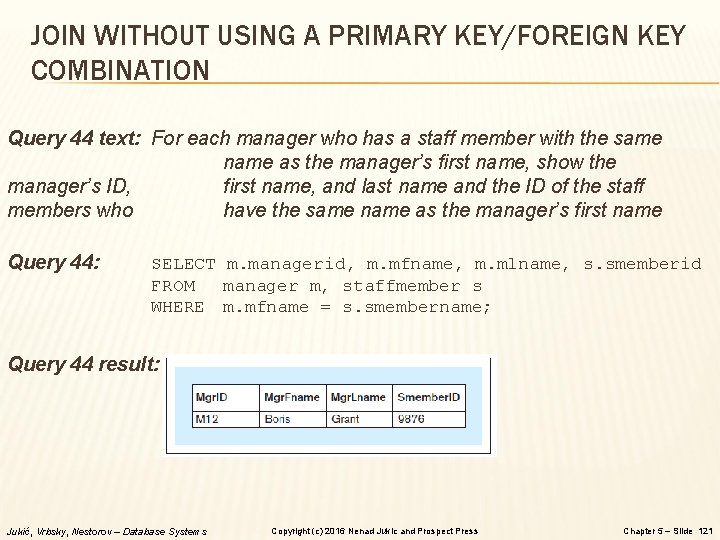 JOIN WITHOUT USING A PRIMARY KEY/FOREIGN KEY COMBINATION Query 44 text: For each manager JOIN WITHOUT USING A PRIMARY KEY/FOREIGN KEY COMBINATION Query 44 text: For each manager