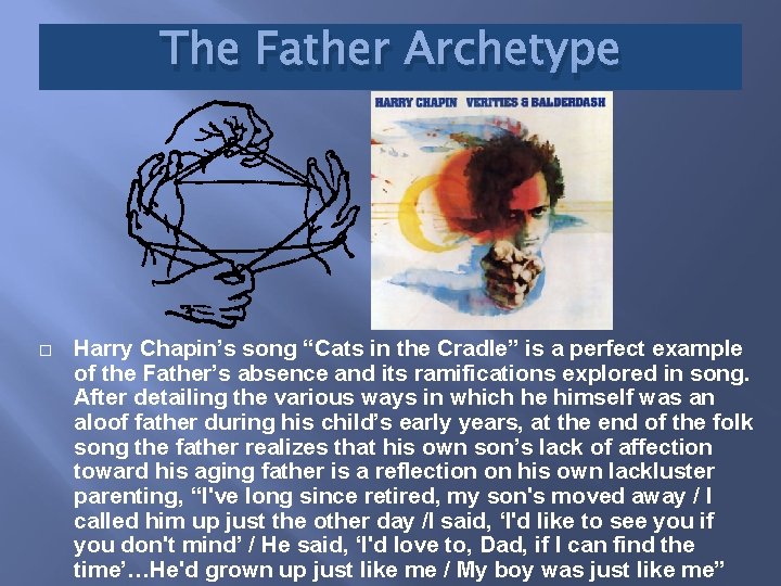 The Father Archetype Harry Chapin’s song “Cats in the Cradle” is a perfect example
