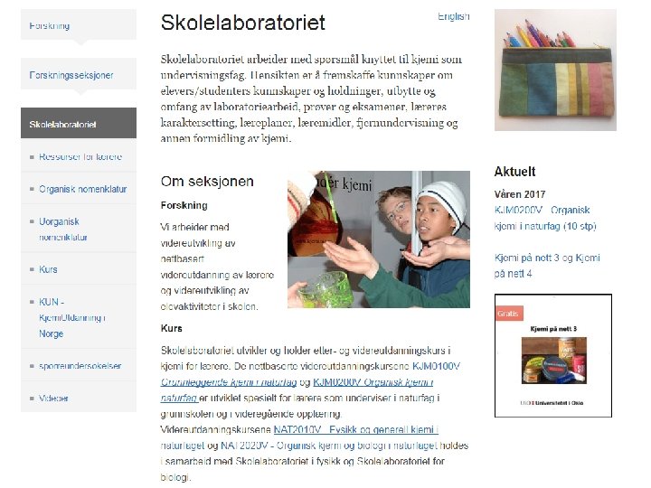 Kjemisk institutt - Skolelaboratoriet 