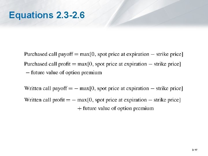 Equations 2. 3 -2. 6 3 -17 