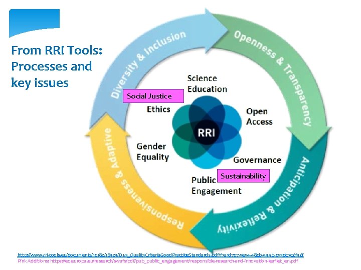 From RRI Tools: Processes and key issues Social Justice Sustainability http: //www. rri-tools. eu/documents/10182/18424/D