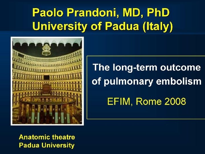 The long-term outcome of pulmonary embolism 