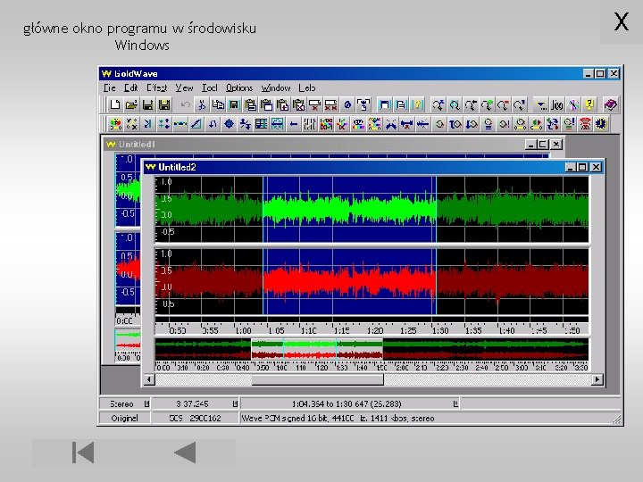 główne okno programu w środowisku Windows X 