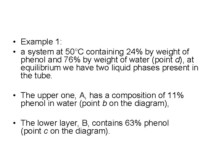  • Example 1: • a system at 50°C containing 24% by weight of