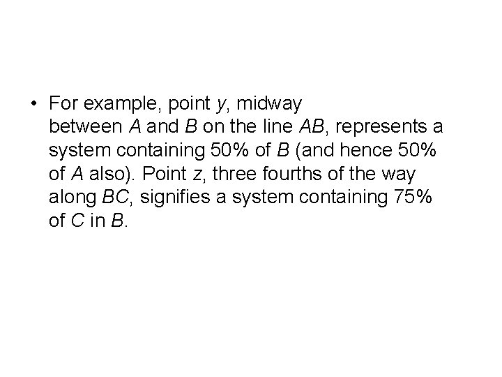  • For example, point y, midway between A and B on the line