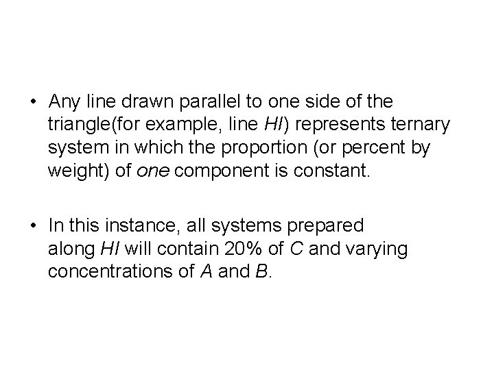  • Any line drawn parallel to one side of the triangle(for example, line