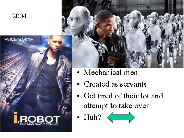 2004 • Mechanical men • Created as servants • Get tired of their lot