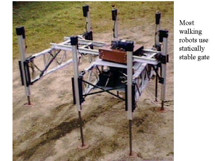 Most walking robots use statically stable gate 