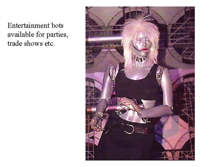 Entertainment bots available for parties, trade shows etc. 