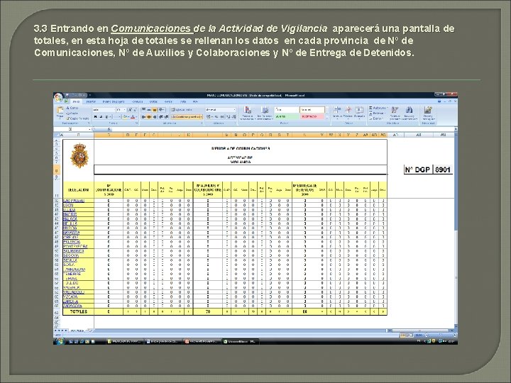 3. 3 Entrando en Comunicaciones de la Actividad de Vigilancia aparecerá una pantalla de