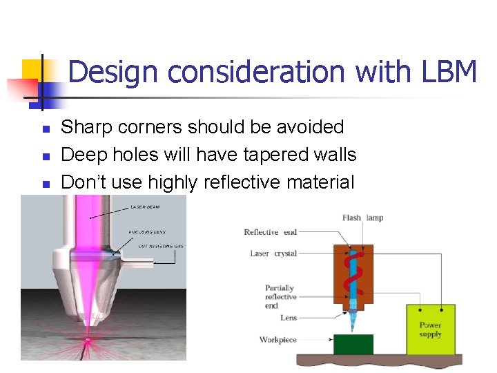 Design consideration with LBM n n n Sharp corners should be avoided Deep holes