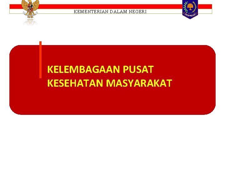 KEMENTERIAN DALAM NEGERI KELEMBAGAAN PUSAT KESEHATAN MASYARAKAT 