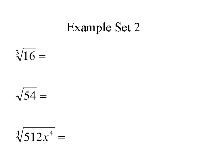 Example Set 2 