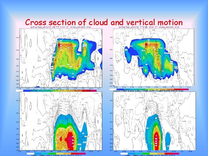 Cross section of cloud and vertical motion 