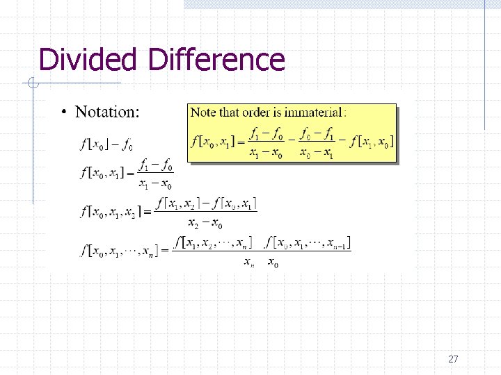 Divided Difference 27 