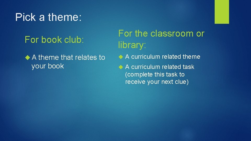 Pick a theme: For book club: For the classroom or library: A A curriculum