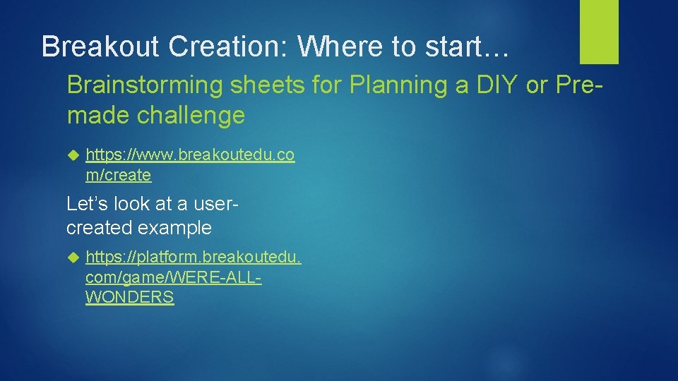 Breakout Creation: Where to start… Brainstorming sheets for Planning a DIY or Premade challenge