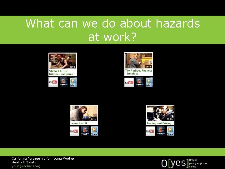 What can we do about hazards at work? California Partnership for Young Worker Health